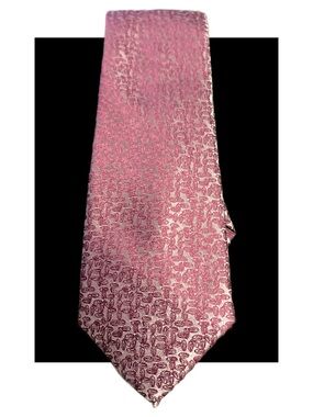 Vintage HBNY Pink Patterned Silk Tie